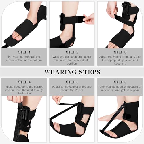 Upgraded Plantar Fasciitis Night Splint,Plantar Fasciitis Relief Black Plus 1