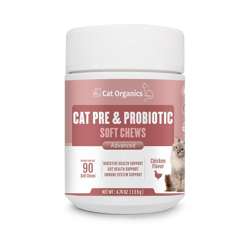 Probiotics And Prebiotics for Cats. Soft Chew Supplement to improve Digestive Health, Gut Health and Immune System Support 90 chews