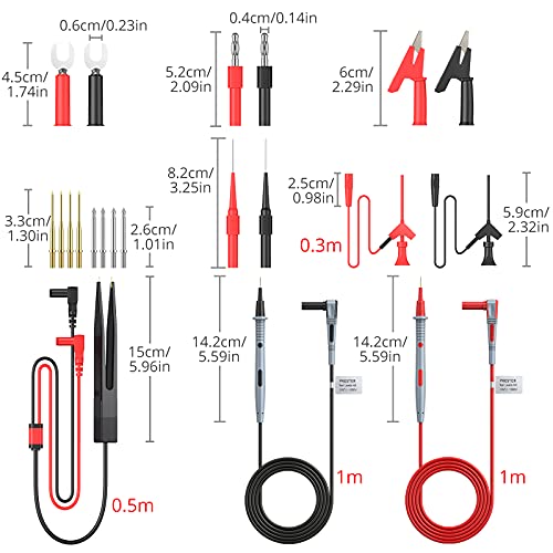 Proster Multi Test Leads Kit - Electrical Multimeter Test Lead Probes Test Leads 21pcs