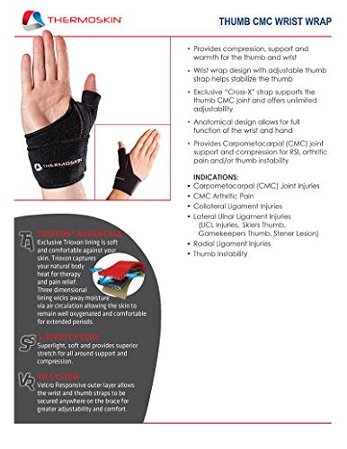 Thermoskin Thumb CMC Wrist Wrap, Right, S/M Right Wrist Wrap Small and Medium
