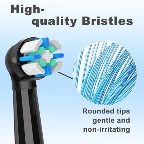 10 Pcs IO Replacement Heads Compatible with Oral B IO 2/3/4/5/6/7/8/9/10 Electric Toothbrushes, Brush Head Medium-Firm Bristles Compatible with Oral B IO (Black) Black 10 Count (Pack of 1)