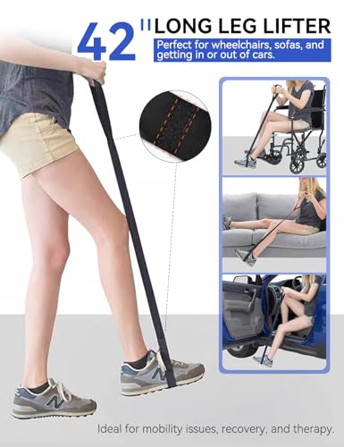 7PC Hip Kit, Hip Kit for Seniors, Surgery Recovery Items, Hip Replacement Kit After Surgery, Hip Replacement Recovery Kit with Grabber,Sock Aid,Leg Lifter,Dressing Stick,Shoehorn,Back Scratcher Gray