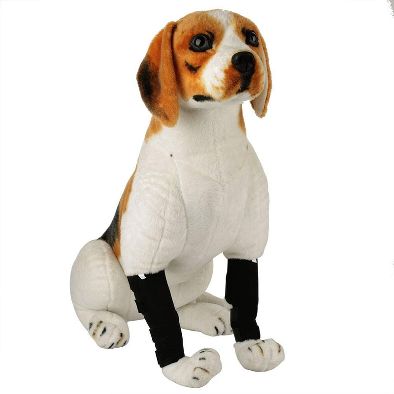 Fdit 1 Pair Dog Hind Leg Brace Pet Surgical Injury Bandage Wrap Heal Wound Protector(#1) Black