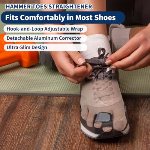 Hammer Toe Straightener, Adjustable Toe Splint with Removable Aluminum Support