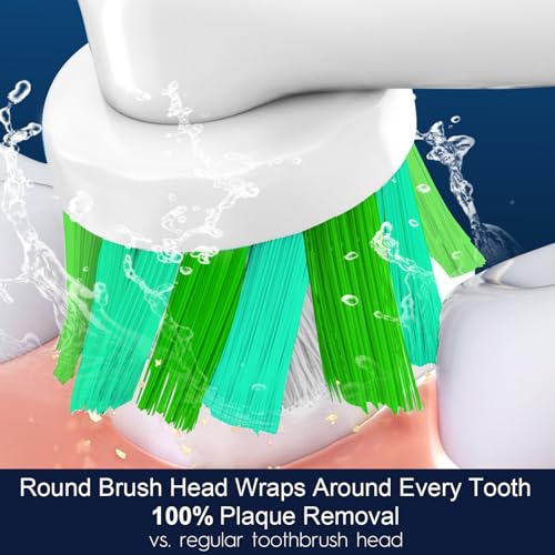 Replacement Heads Compatible with Oral B Pro 1000/500/Genius x/Smart 1500 Electric Toothbrush, 8Pcs Precision Refills for Sensitive Care, 8Pcs Cross Clean for Deep Clean (White) White 16 Count (Pack of 1)
