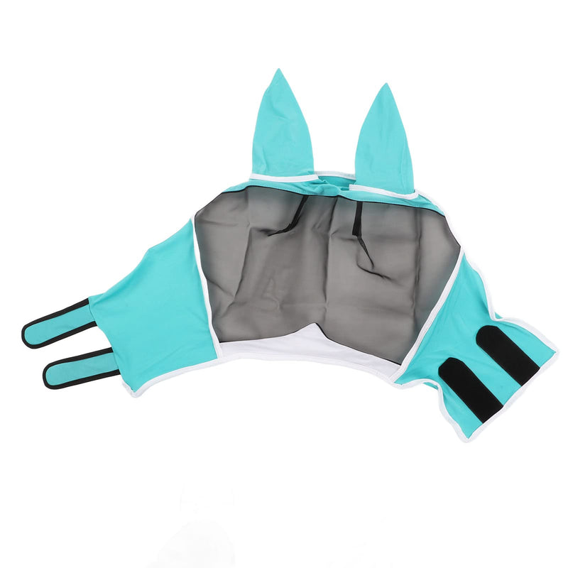 Horse Eye Mask 1Pcs Stretchy Breathable Mesh Horse Fly Mask Detachable Eye Protection Mask Equine Fly Mask for Horse (Blue Green L) Blue Green L - BeesActive Australia