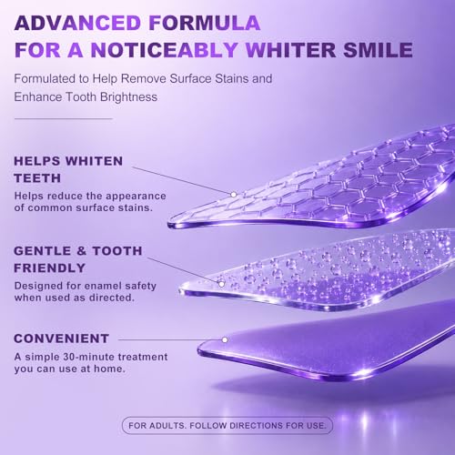 42 Strips Teeth Whitening Strips, Hydroxyapatite-Infuse White Strips, Non-Sensitive Tooth Whitener with Soothing Natural Ingredients, Enamel-Safe 42 Count (Pack of 1)