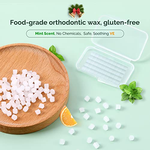 JMU 30 Pack Orthodontic Wax, Precut Braces Wax, Unscented, Mint, Strawberry Flavor