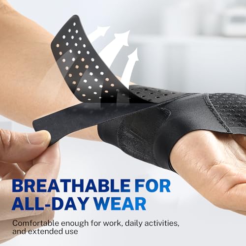 Ultra Thin Carpal Tunnel Wrist Brace for All-Day Wear & Support Black S/M
