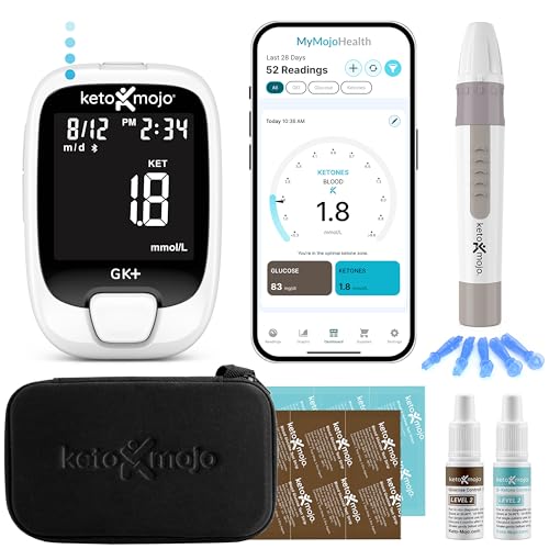 KETO-MOJO GK+ Glucose & Ketone Meter, Keto Diabetes Fasting