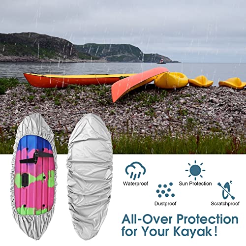 Kayak Cover,4.5m/ 11.8-13.1ft Canoe Storage Dust Sunblock Cover with Sunblock for Fishing Boat Kayak Canoe Paddle Board(Gray)