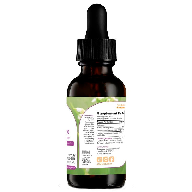 Zahler's Iron Drops, Liquid Iron Concentrate, Gentle and Non-Constipating Iron Formula, 2 Fl OZ. Unflavored 2 Fl Oz (Pack of 1)