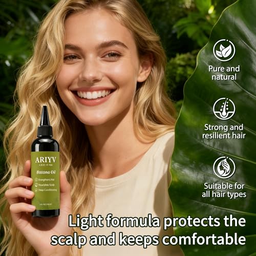 Organic Raw Batana Oil for Hair & Scalp - Pure Unrefined Batana Butter for Hair Volume, Deep Nourishment & Anti-Breakage - Natural Moisture Repair Care for Dry Damaged Hair, 4.06 fl oz