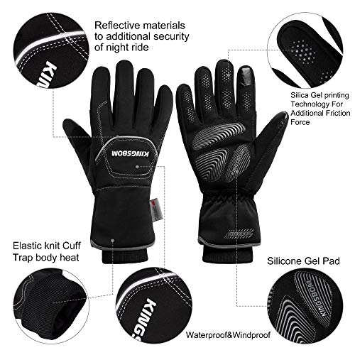 '-40F° Waterproof & Windproof Winter Gloves - 3M Thinsulate Thermal Touch Screen Warm Gloves - for Cycling,Skiing,Running,Outdoor Sports - for Women and Men Black X-Large