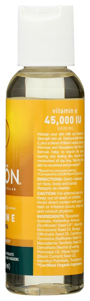 Jason Skin Care Vitamin E Oil 45,000 I.U. 2 fl. oz. Pure & Natural Beauty Oils (a) - 2pc