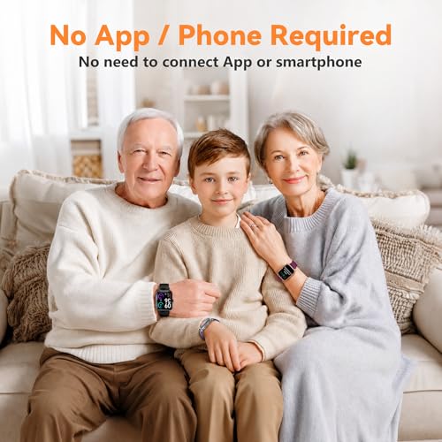 Senior Friendly Fitness Tracker, No App No Phone Required, 1.83'' Display Black