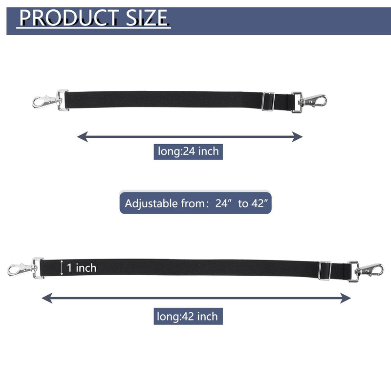 Premium Horse Blanket Sheet Leg Straps, Replacement Stretchy Belly Strap with Double Swivel Snaps, Adjustable Elastic Length from 24 to 42 Inch Winter Blanket Black - BeesActive Australia