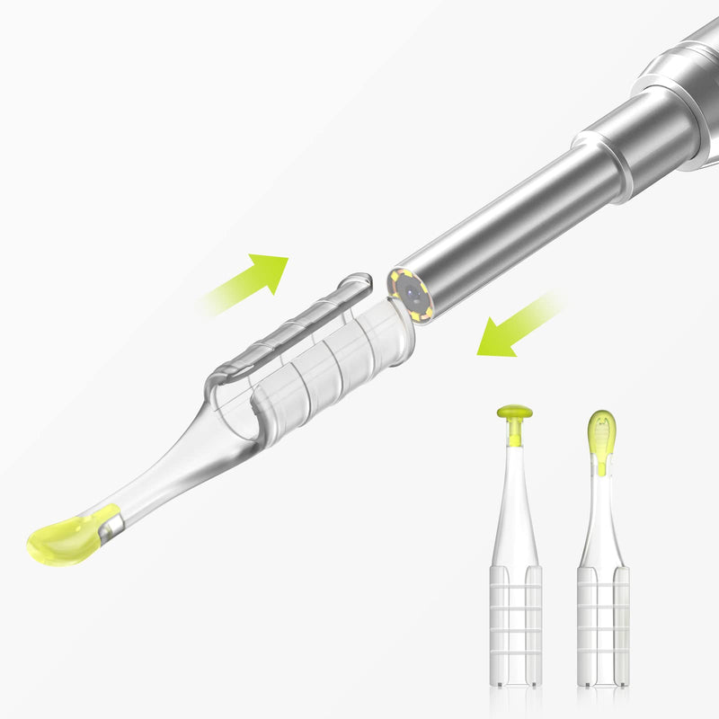 Ear Wax Removal Tool, Replacement Ear Spoon Tips Ear Cleaner, Ear Pick for Anykit Otoscope, Ear Wax Remover Pack of 3. (Green w/ 2 Size) - BeesActive Australia