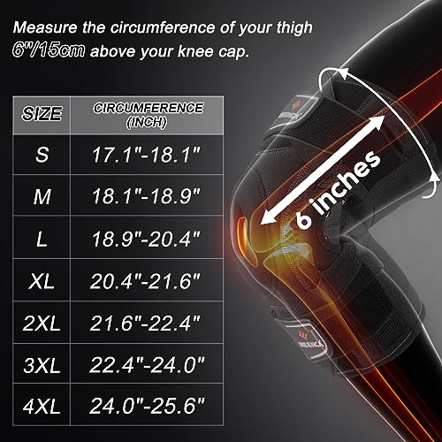 NEENCA Professional Knee Brace, Hinged Knee Support for Women & Men Relief Medium Black - Single
