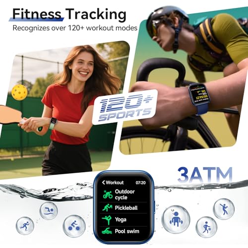 Smart Watches for Women Men, 1.85" Smart Watch for Android Phones/iPhones Midnight Blue