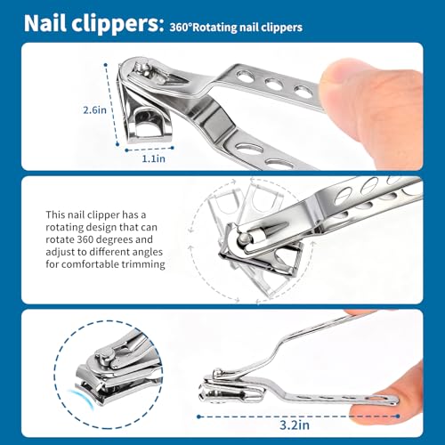 Toenail Clippers for Seniors, 7-Pc Kit