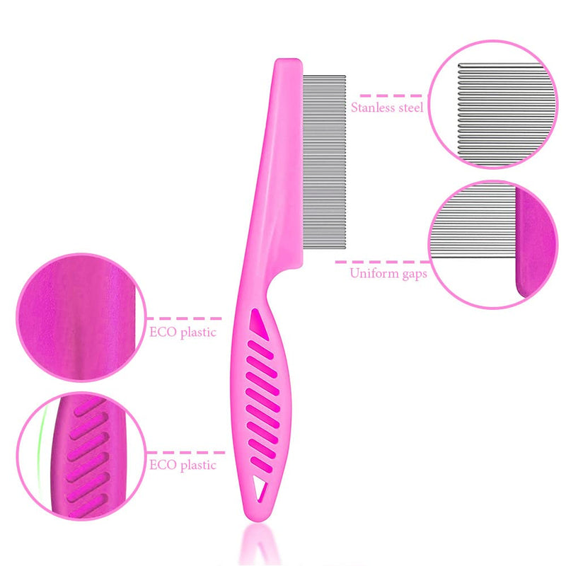 SKYPIA 5 Pcs Dog Comb Tear Stain Remover for Dogs Flea Comb Dog Combs for Grooming Small Dogs Flea Comb for Cats Dog Grooming Kit Pet Combs Small Dog Combs - BeesActive Australia