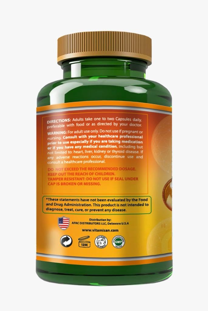 VITAMISAN Liposomal Vitamin C - 100 Capsules - High Absorption Ascorbic Acid - May Support Immune System & Collagen Reinforcement no GMO Powerful Antioxidant (Pack of 2) 100 Count (Pack of 2)