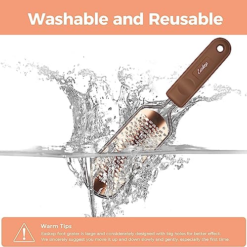 Foot File Foot Scrubber Pedicure - Callus Remover for Feet Easkep Professional Grater Rasp Foot Scraper Corns Callous Removers Cracked Dead Skin Remover for Dry and Wet Feet (Golden) Golden