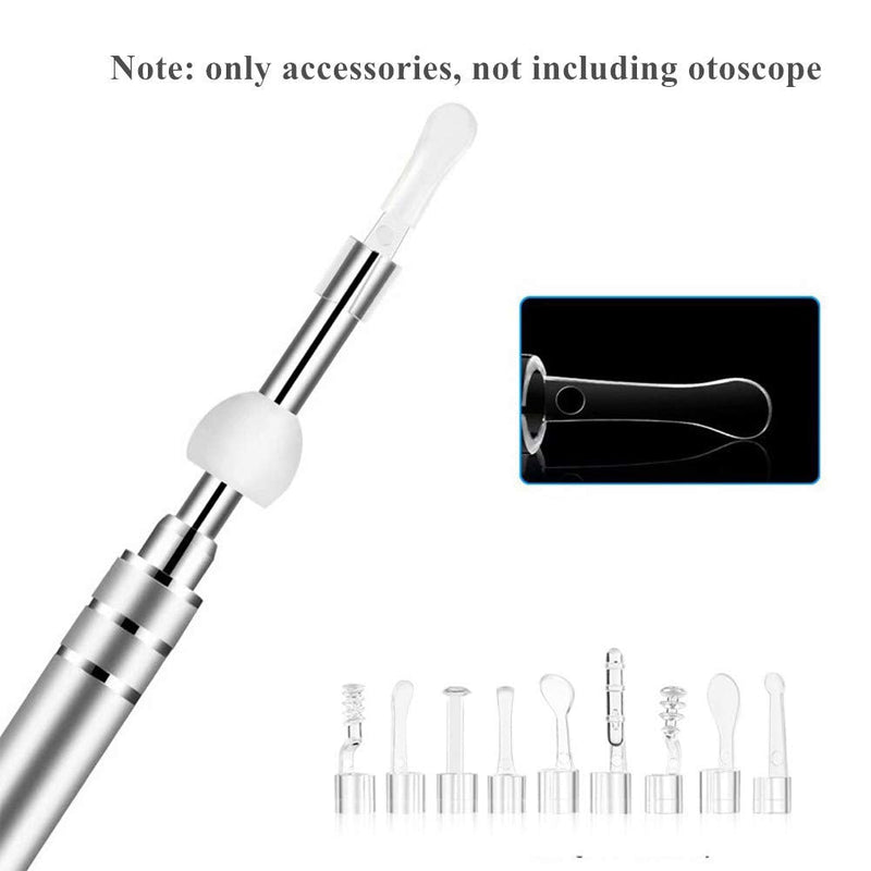 Jiusion 9PCS Earpick Spoon, Accessories for 3.5mm Diameter Otoscope - Metal Ear Spoon, Spiral Ear Pick for Adults Children - BeesActive Australia
