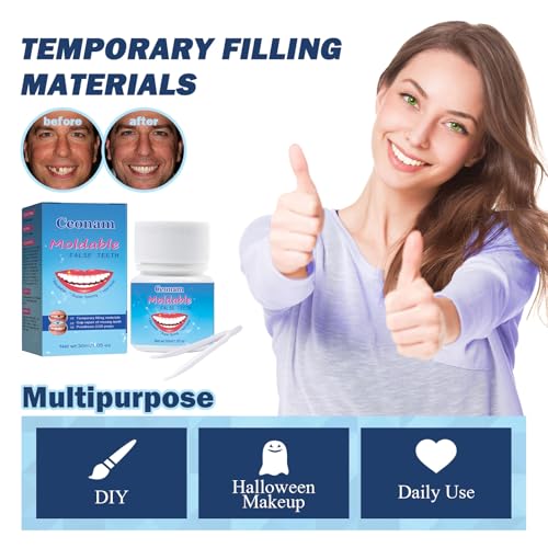 30 ml Tooth Repair Kit, Temporary Teeth Replacement Kit - Moldable Thermal Fitting Beads for Filling Fix Missing and Broken Tooth or Adhesive Denture Fake Teeth