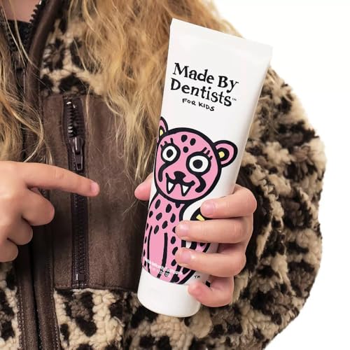 Made By Dentists - Toothpaste for Kids - Cheetah Dust (Strawberry) 3 Pack