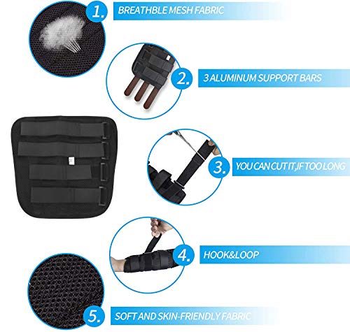 Adult Kid Elbow Brace Splint Cubital Tunnel Syndrome Adjustable Elbow Support Brace Fracture Immobilizer Protector Tennis Arm Stabilizer Night Sleep Elbow Arthritis Tendonitis Pain Relief Splint Wrap Small, Fit Arm 6-9 inch