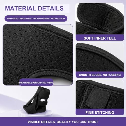 Plantar Fasciitis Night Splint 5-Piece Kit, Foot Drop Brace + Massage Ball + Socks + Arch Support + Bag Black Kit