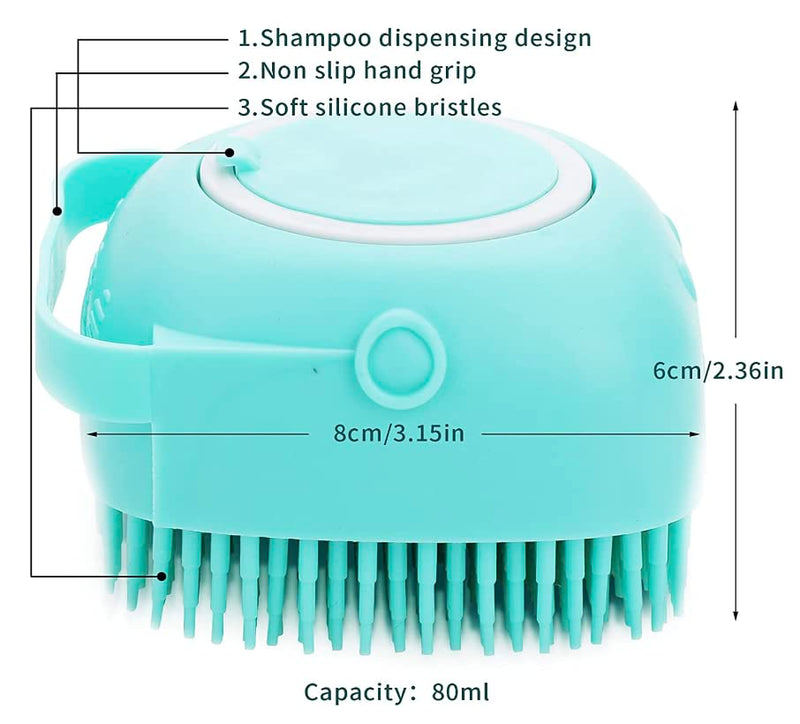 Pet Bath Massage Brush Puppy Dog Cat Grooming Cleaning Soft (Blue) Blue - BeesActive Australia