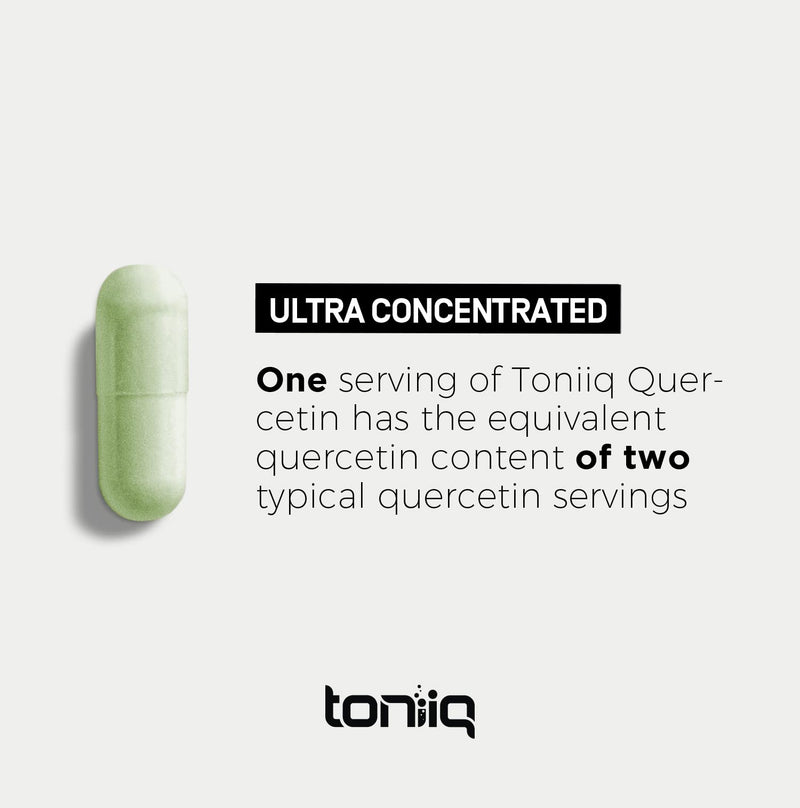 Toniiq Ultra High Purity Quercetin Capsules – 95%+ | Highly Purified and Bioavailable - 1000mg Per Serving - 240 Capsules Quercetin Supplement 240 Count (Pack of 1)