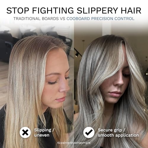 Authentic Cooboard Balayage Board with Teeth | Original Highlighting Paddle from The Maker of Cooboard Hair Highlighting Kit | Easy to Clean, Sturdy, Lightweight (Black) Black