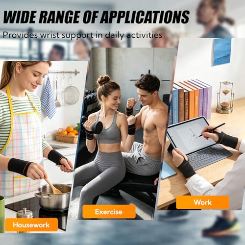 VZZNN 4 Pack Wrist Brace Support for Carpal Tunnel