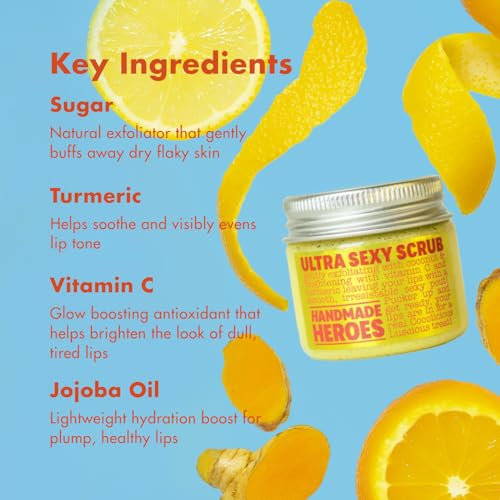 Handmade Heroes Turmeric Vitamin C Lip Scrub, 2 pack