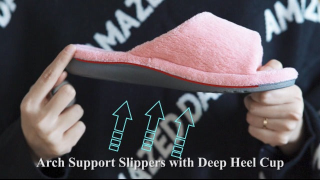 GRITHEIM Women's Orthotic Arch Support Slippers Fuzzy Adjustable Orthopedic Slippers for Plantar Fasciitis Furry Slide for Ladies 10 Leopard