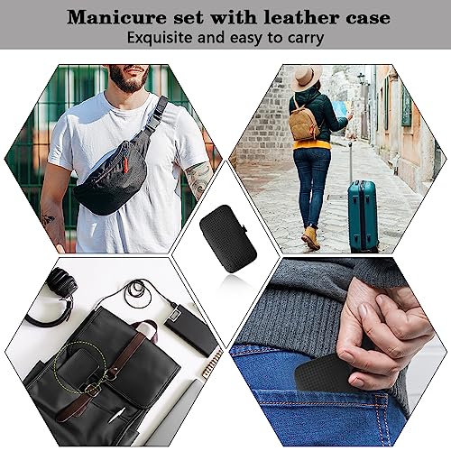 Nail Clippers Manicure Kit for Men Pedicure Tools Personal Care Metal Fingernail Cutter Manicure Set Professional Grooming Kit 8 in 1 Nail Tools Silver
