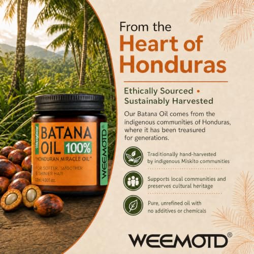 100% Raw Batana Oil for Hair from Honduras, 4.06 Fl Oz, Bright Coffee 4.06 Count (Pack of 1)