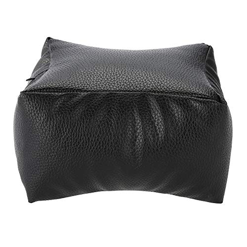 KIMISS Dual Use Nail Art Table Hand & Foot Pillow - Soft PU Arm Rest for Salon Manicure and Pedicure - Comfortable Support in White (Black) Black