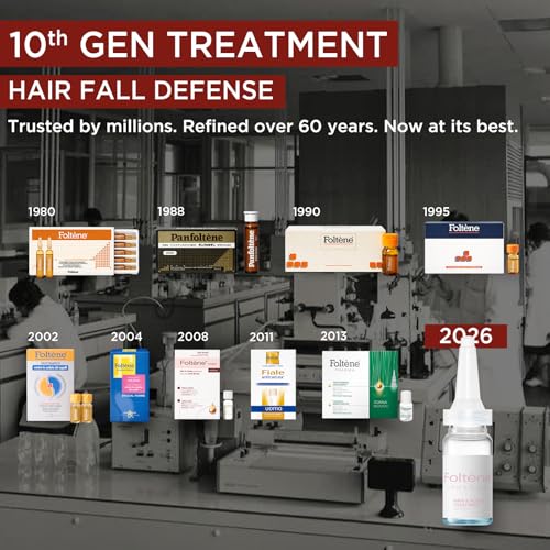 Foltene Italian Hair Growth Serum for Women, Clinically Proven, 12 Vials