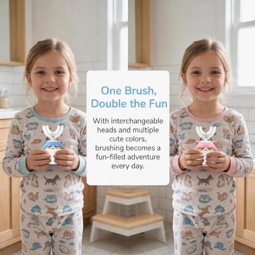 Kids Electric Toothbrush,u Shaped Electric Toothbrush Bule（2-6ag）