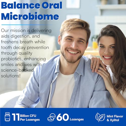 Oral Probiotics, 11 Billion CFU Oral Probiotics for Bad Breath, 60 Lozenges 60 Count (Pack of 1)