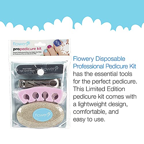 Flowery Pro Pedicure Kit, Complete Pedicure Tools to Trim, Shape, Smooth and Shine Fingernails and Toenails