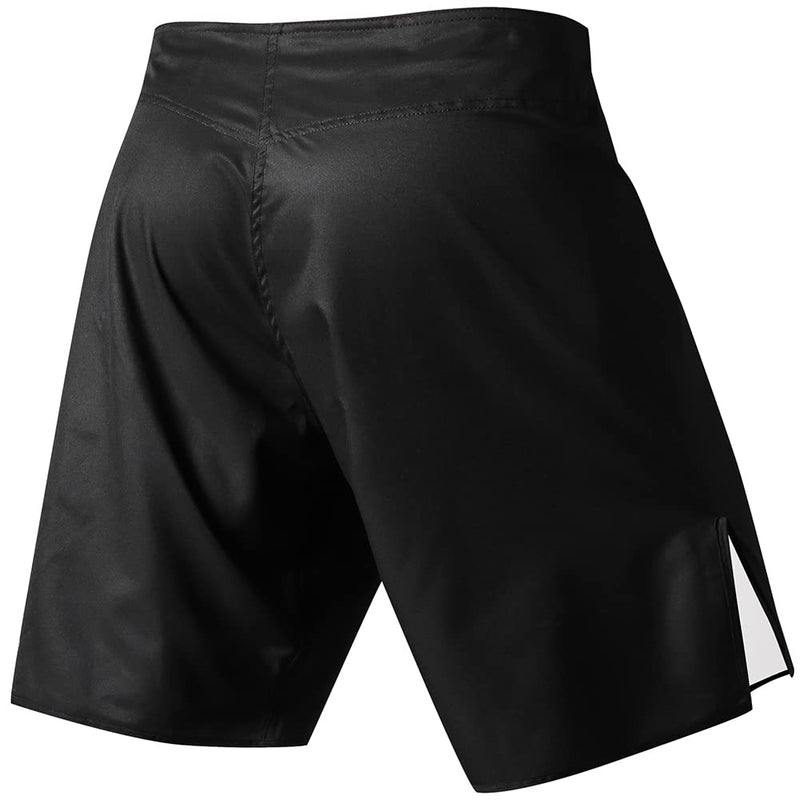 LAFROI Mens MMA Cross Training Boxing Shorts Trunks Fight Wear with Drawstring and Pocket-QJK01 Black Small