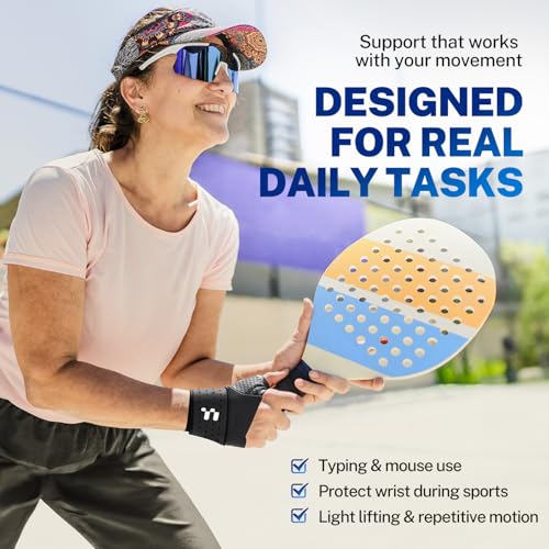 Ultra Thin Carpal Tunnel Wrist Brace for All-Day Wear & Support Black S/M