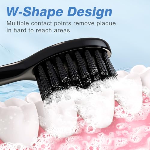 Toothbrush Replacement Heads for Moon Electric Toothbrush Adults, Black, 10 Pcs 10 Black