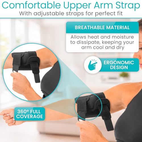 Vive Bicep Brace Compression Sleeve for Tendonitis - Upper Arm Tricep Black Medium